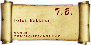 Toldi Bettina névjegykártya